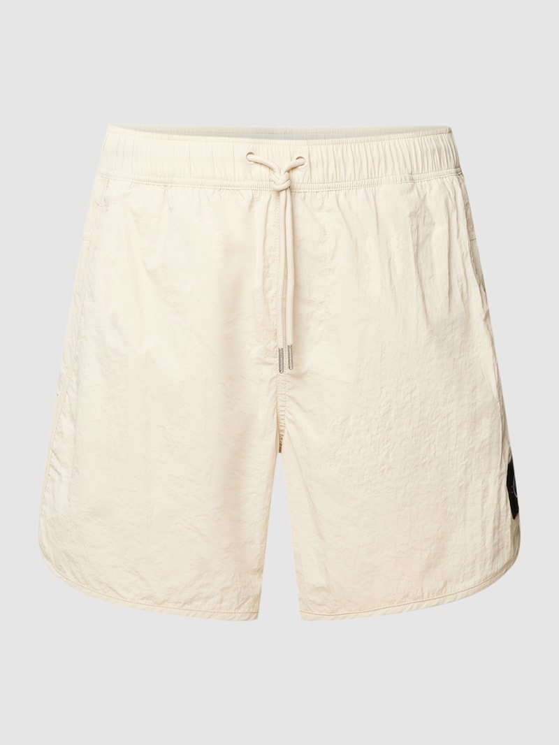 Shorts mit Label-Patch Modell 'WOVEN' in sand