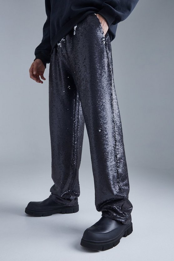 Lockere Pailletten-Hose