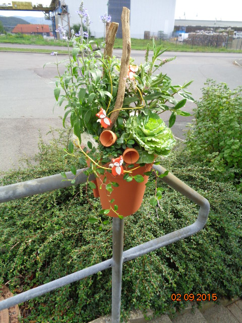 KHW KHW Geländerblumentopf Flowerclip, 3er Set, terra