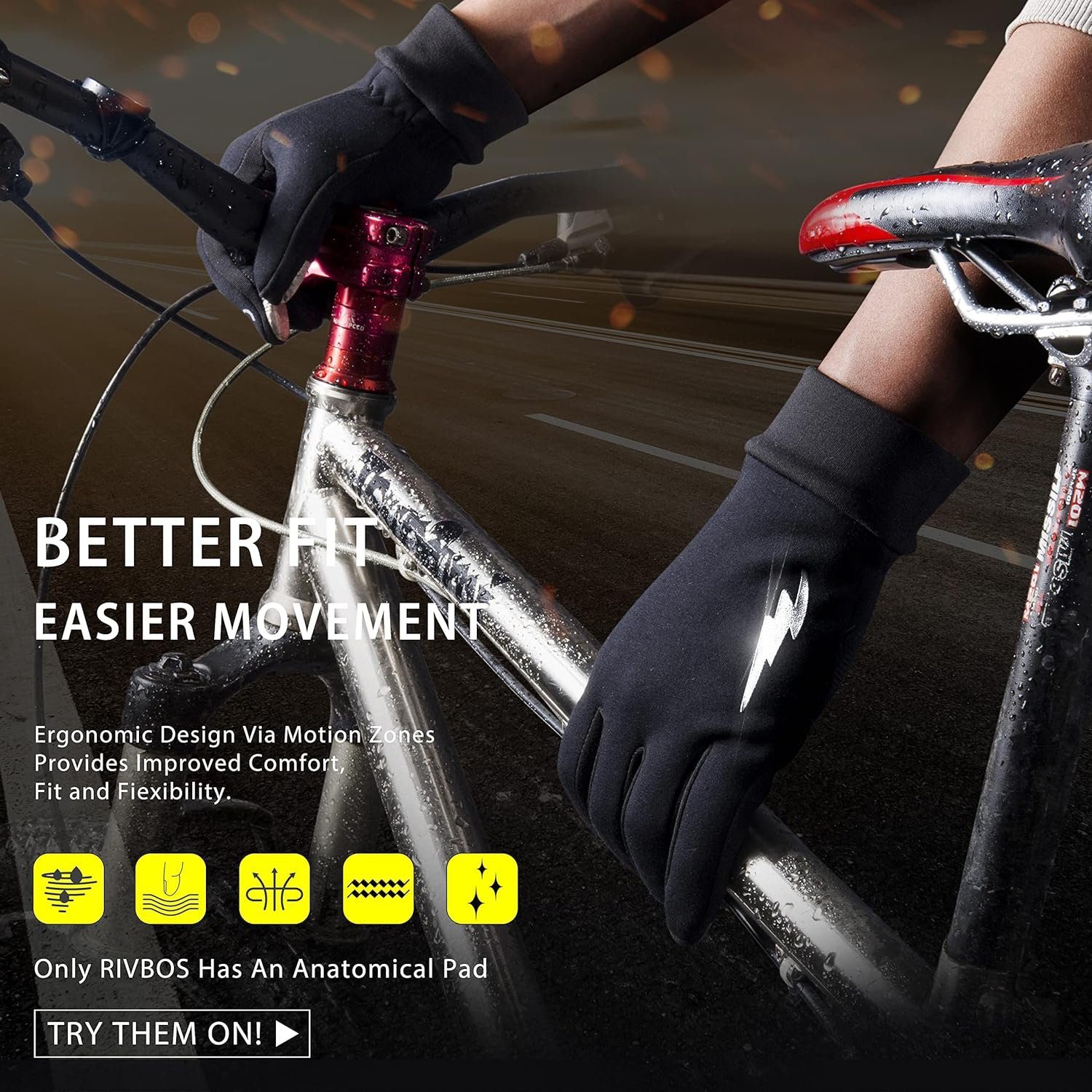 Alster Herz Fahrradhandschuhe Fahrradhandschuhe Winter Thermo-Handschuhe Herren Damen A0512 Anti-Rutsch Winddicht
