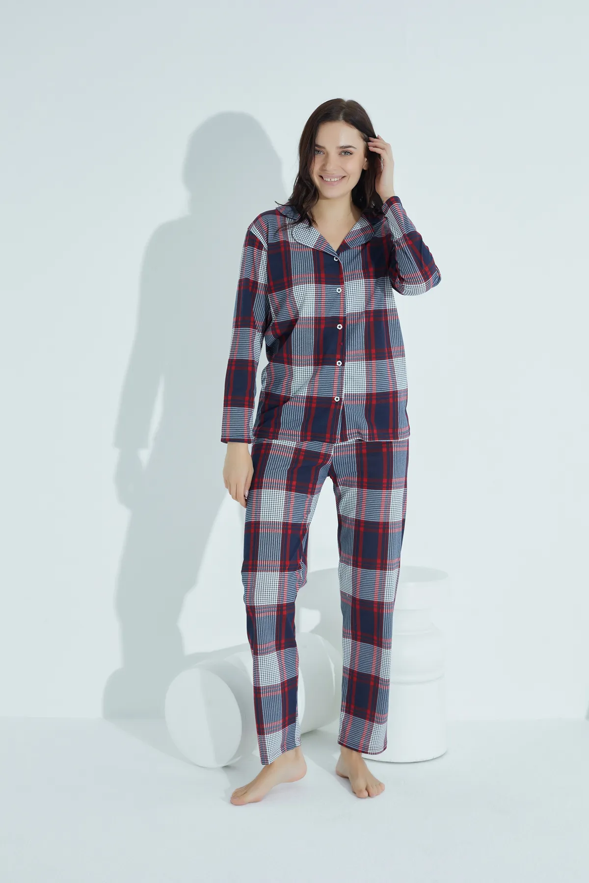 STRAWBERRY  Pyjama-Set aus Baumwolle mit Knöpfen