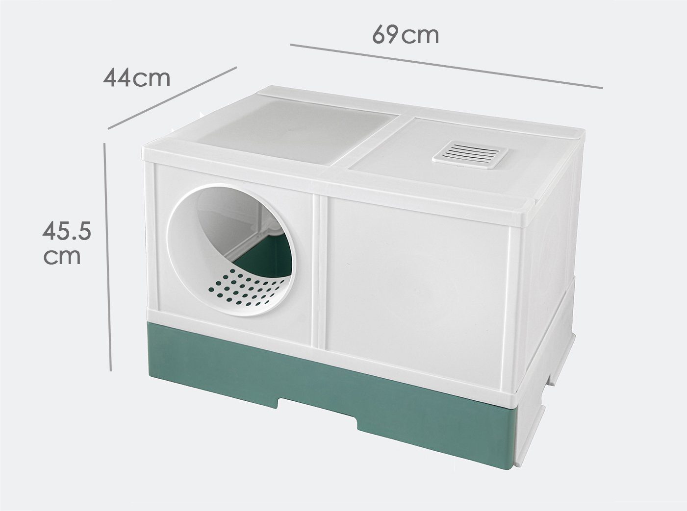 PeTraum Katzentoilette Das Katzenklo TIGO-X für große Katzen, XXL-Katzentoilette, L69 x B44 x H45,5cm