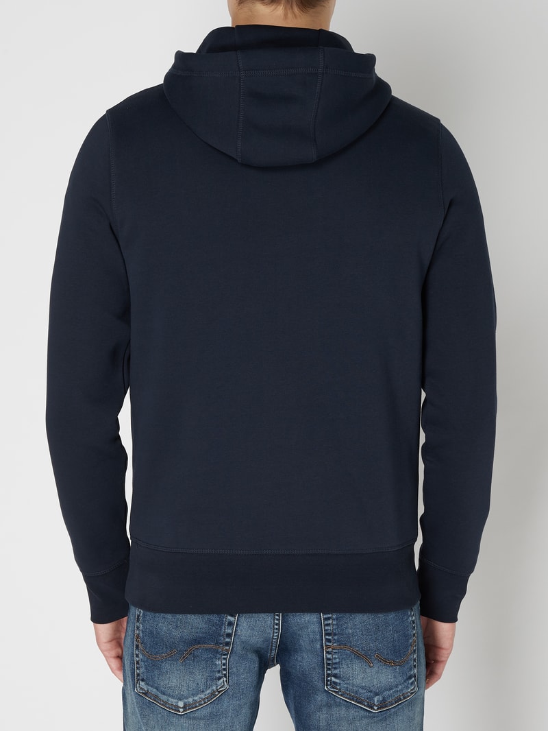 Hoodie mit Logo-Stickerei in marineblau