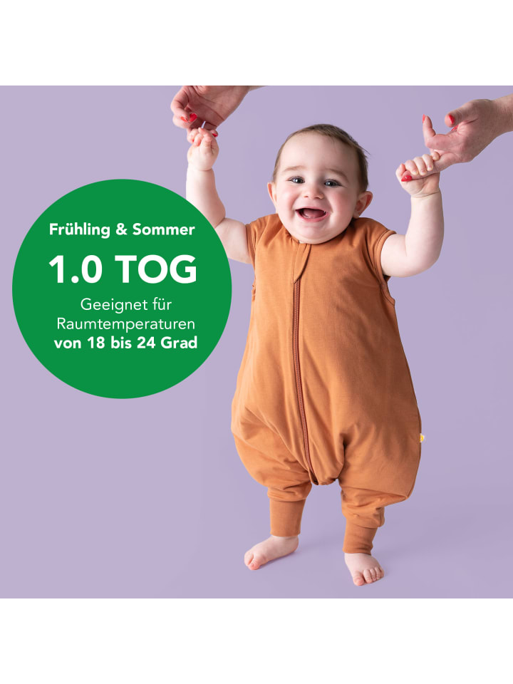 Schlummersack Schlafsack mit Füßen, 1.0 TOG in Hellbraun günstig kaufen