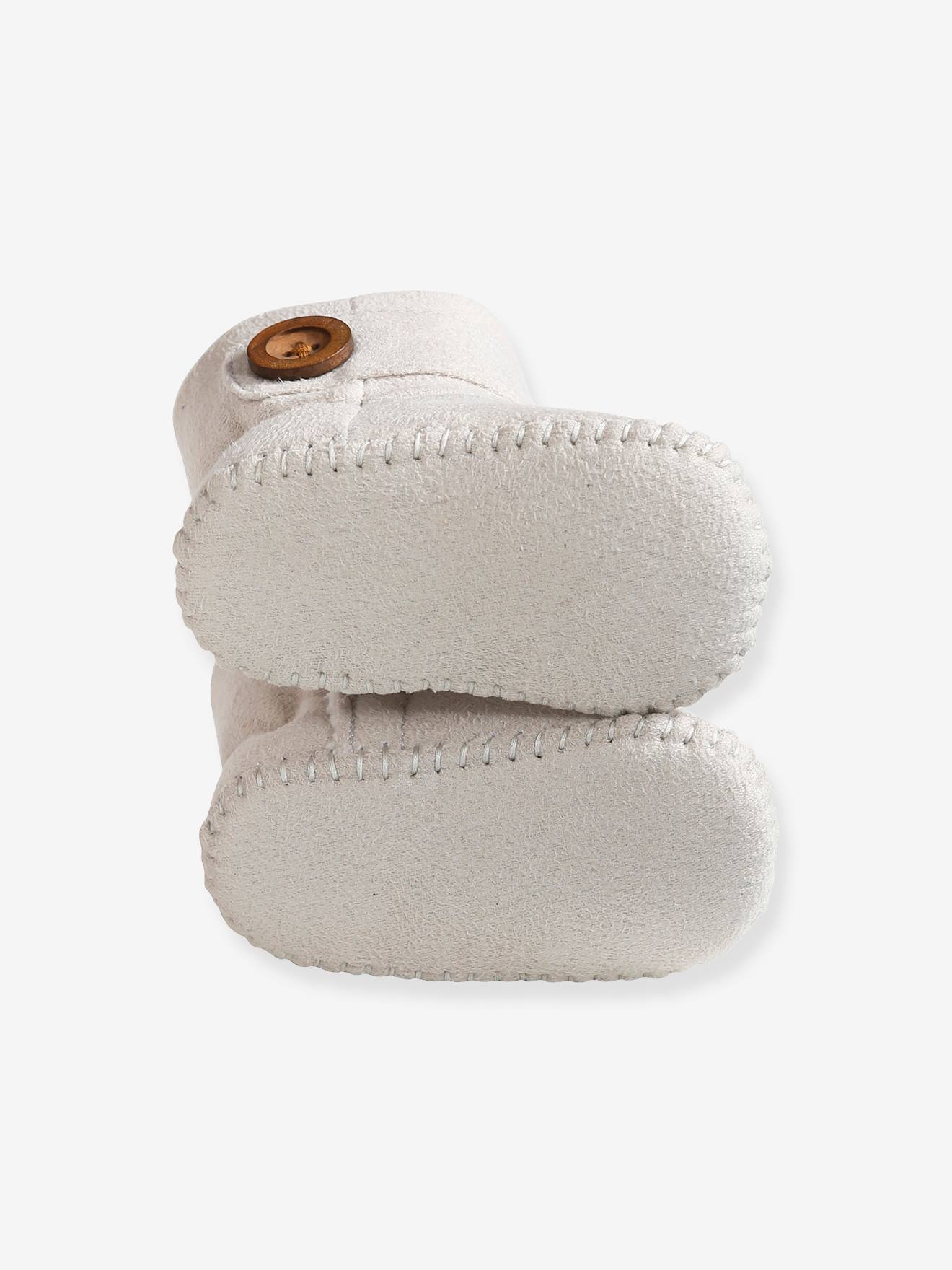Chaussons de parc bottillons fourrés bébé gris