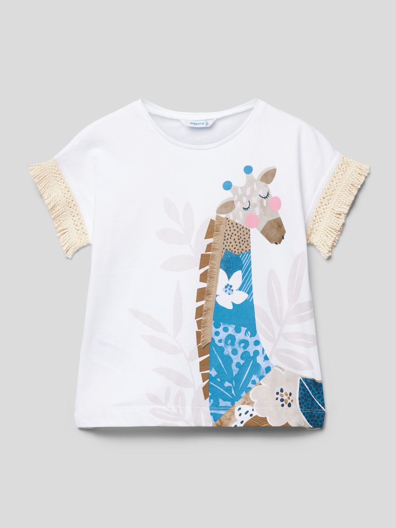 T-Shirt mit Motiv-Print in bleu