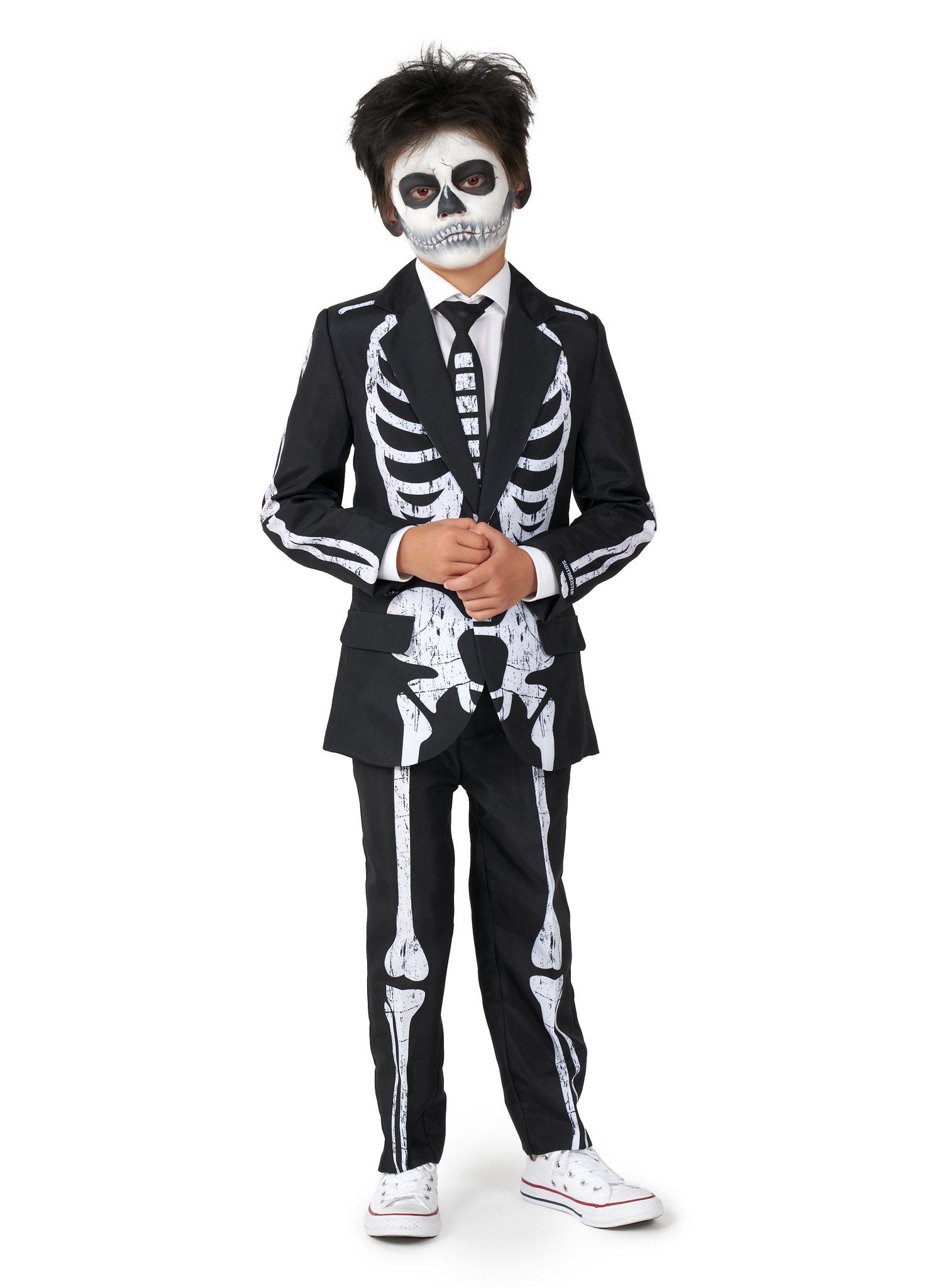 Opposuits Kostüm Boys Skeleton Grunge, Sorgt für ein bleibendes Lächeln: cooler Anzug für schräge Schurke