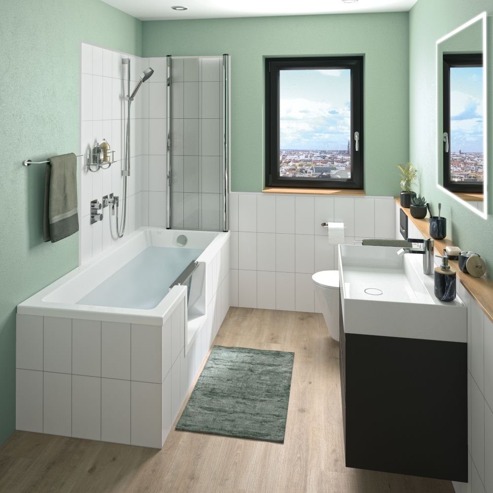 Dusche-24 Badewanne Badewanne mit Tür von 160x70 bis 180x80 cm LIVORNO