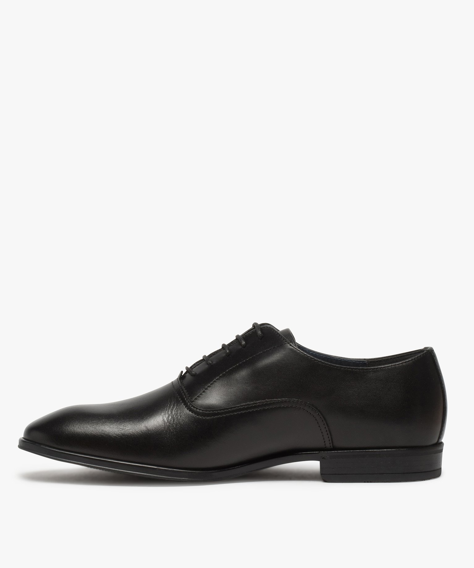 Richelieux homme unis dessus cuir lisse - Tanéo noir | GEMO