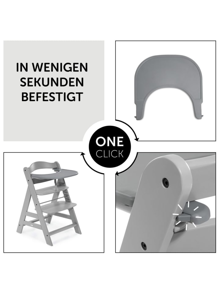 Hauck 5-tlg. Essbrett-Set für Alpha Plus - Click Tray   in grau,rosa günstig kaufen onesize