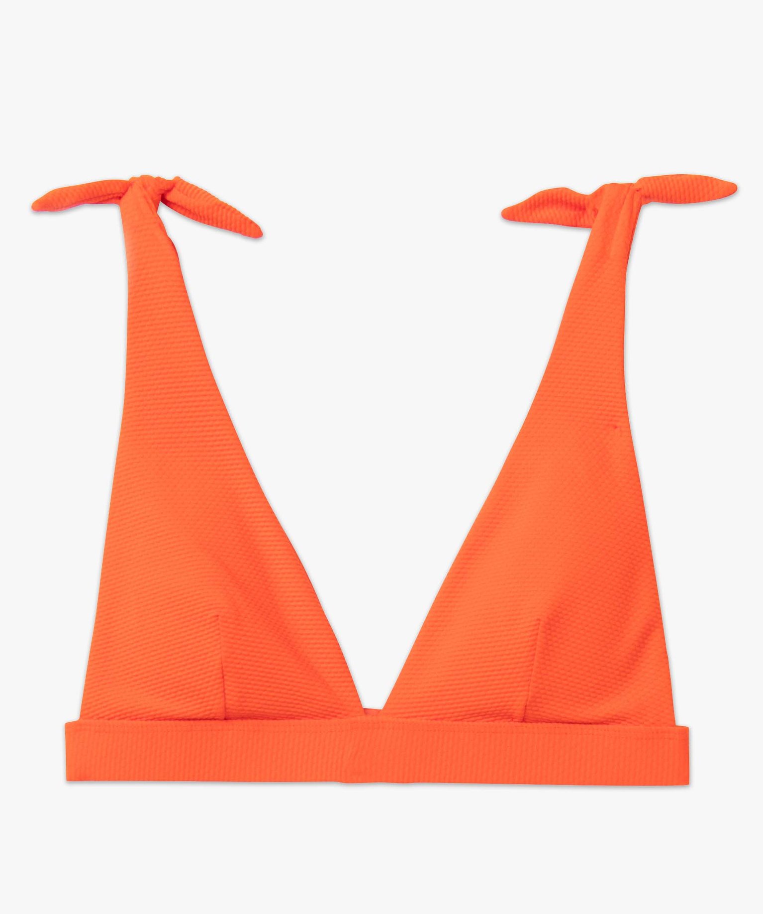 Haut de bain femme triangle en maille texturée rouge | GEMO