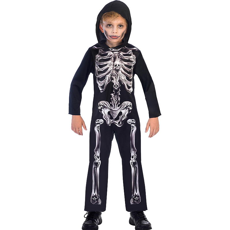 Halloweendrakt 12-18 måneder, skjelett m/hette