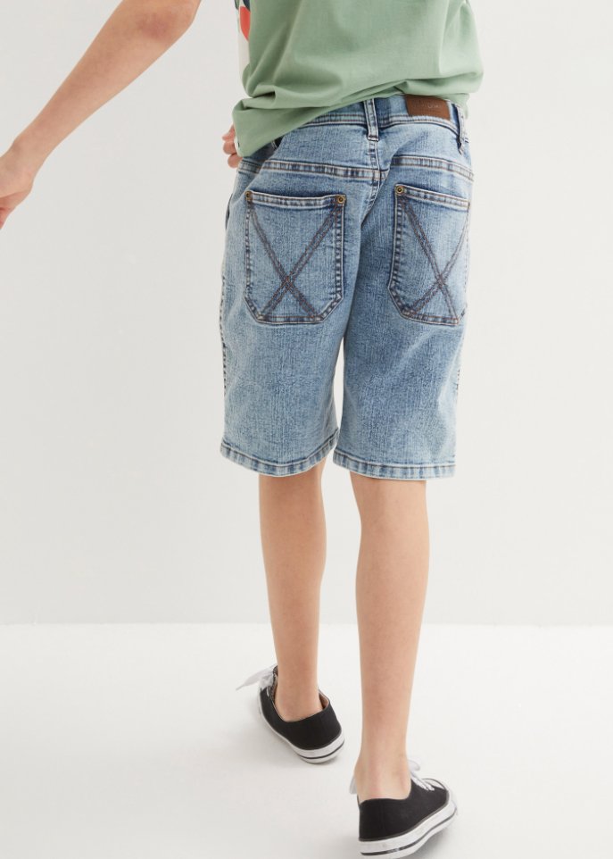 Jungen Baggy Shorts, Hellblau Denim