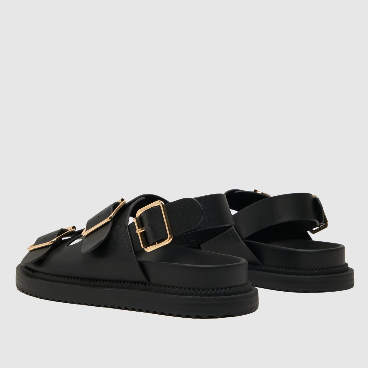 Schuh Talbot – Svarta sandaler med dubbla spännen