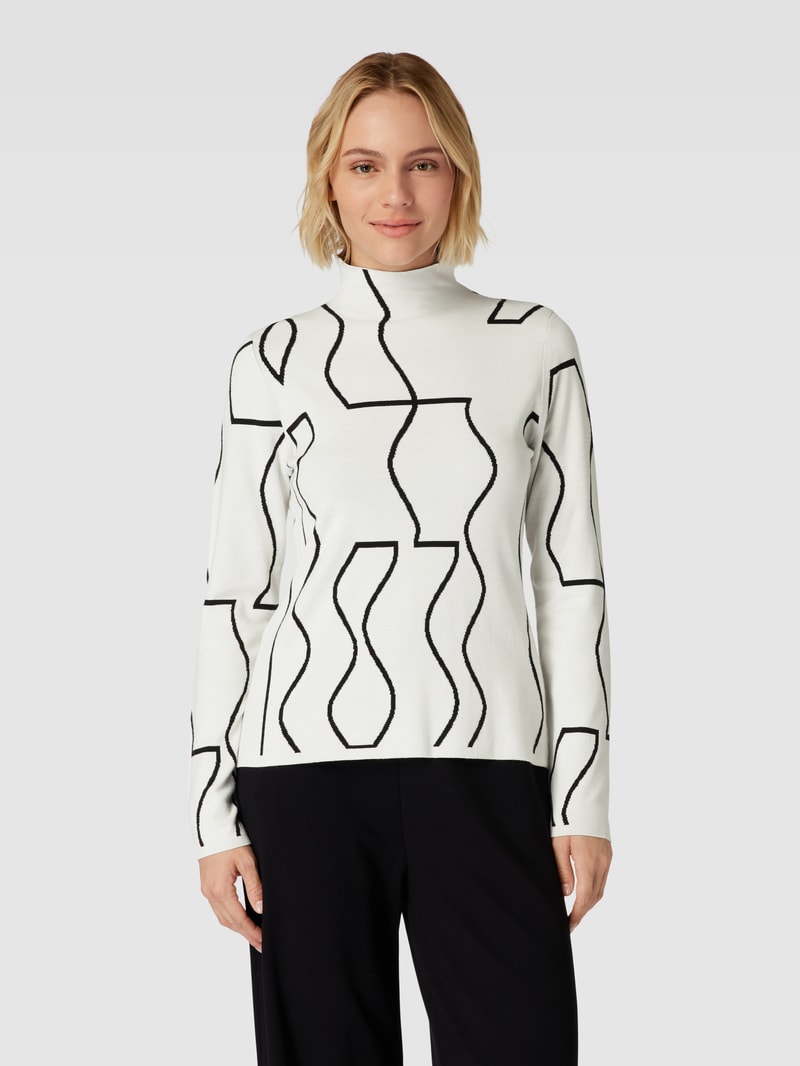 Strickpullover mit Turtleneck in weiß