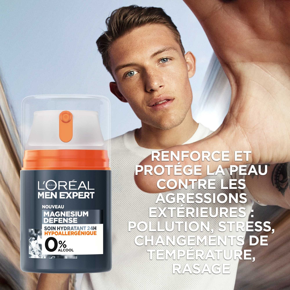 L'Oréal Paris L'Oréal Men Expert Magnesium Defense Soin Hydratant 24H Hypoallergénique 0% L'Oréal Men Expert Magnesium Defense Soin Hydratant 24H Hypoallergénique