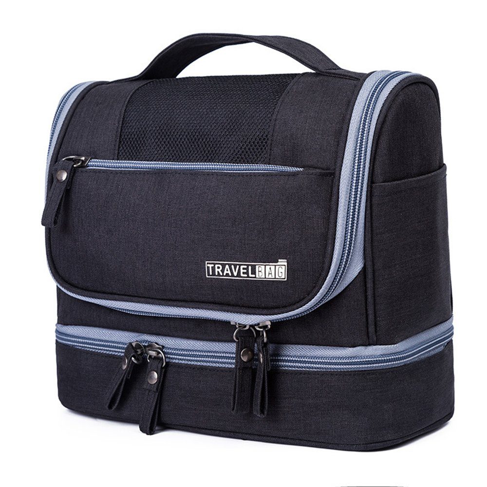 SCOBAG Kosmetiktasche Kosmetiktasche Travel Organiser Großes Fassungsvermögen (1-tlg, Bequemer Haken-Kosmetikbeutel), Wasserdicht schimmelfest nass und trocken Trennung