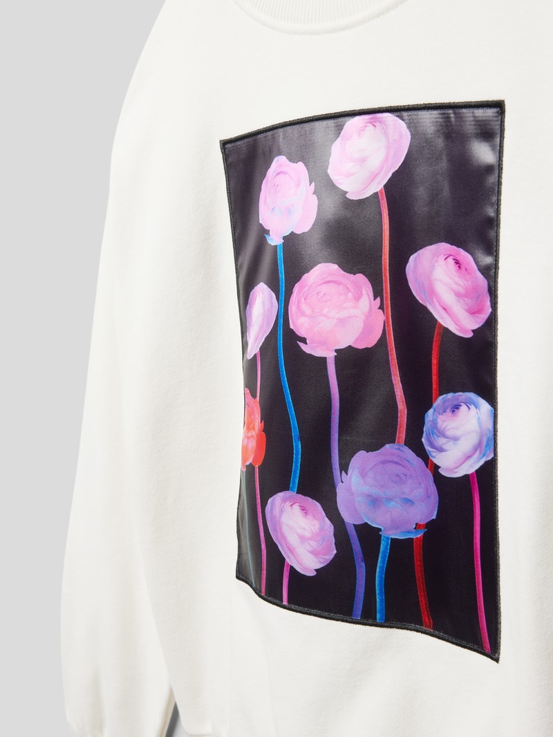 Sweatshirt mit Motiv-Print in weiß