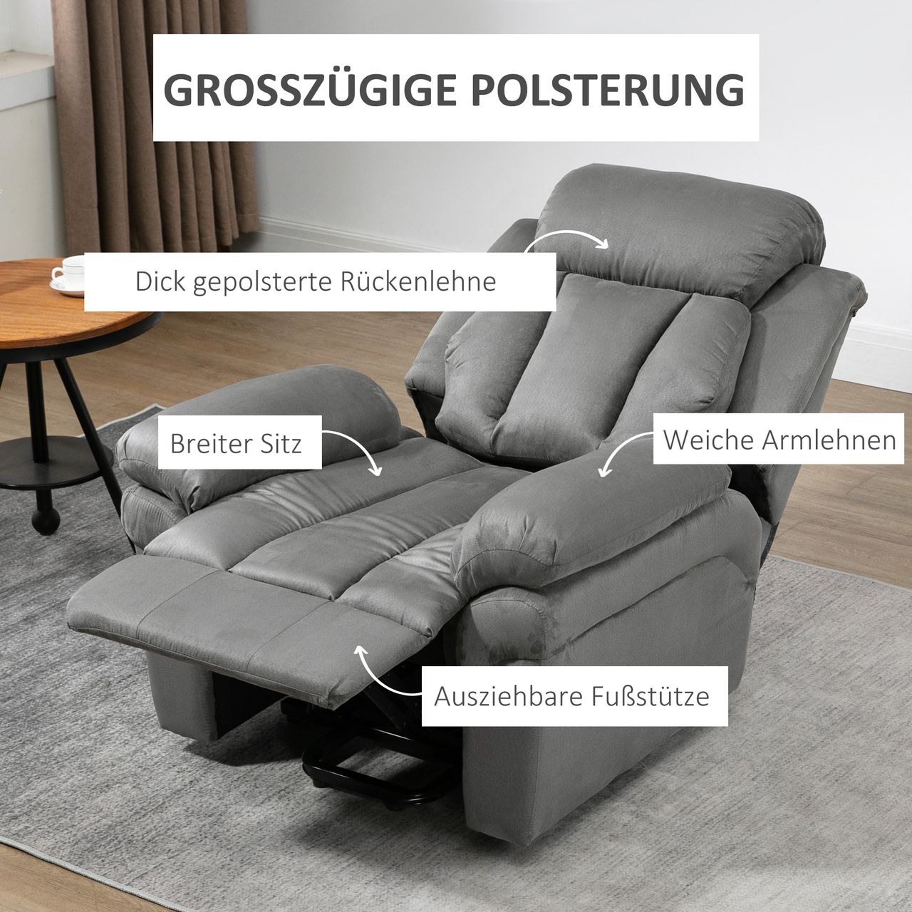 HOMCOM Elektrischer Fernsehsessel Aufstehsessel Sessel mit Aufstehhilfe