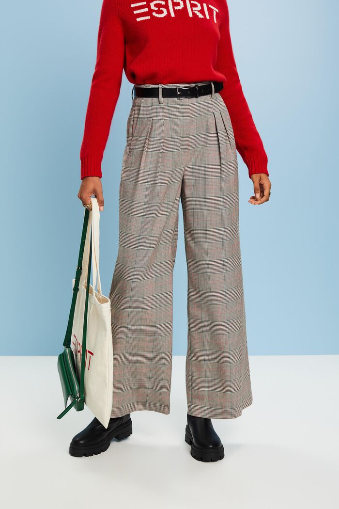 Karierte Hose mit weitem Bein