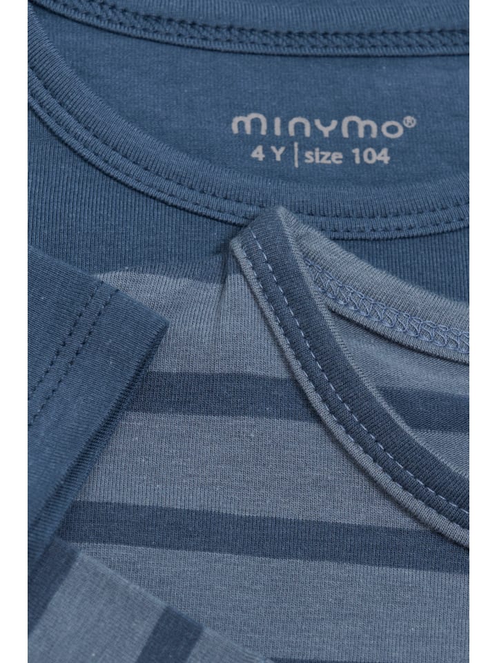 Minymo T-Shirt MIBasic 32 3932 Basic 32 -T-shirt SS (2-pack) mit Rundhalsausschnitt in Blau günstig kaufen