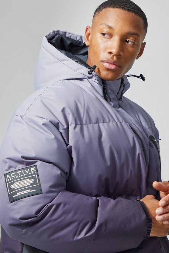 Oversize Ski-Steppjacke mit Farbverlauf