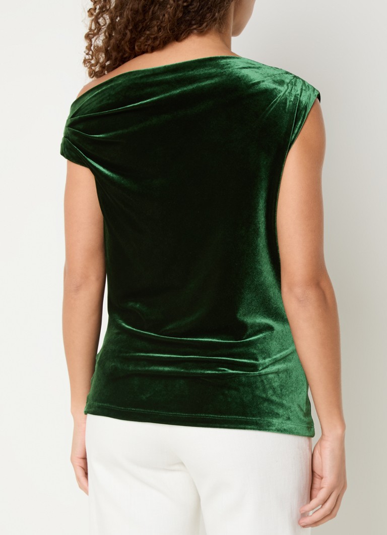 Top asimmetrico in velluto elasticizzato di Ralph Lauren