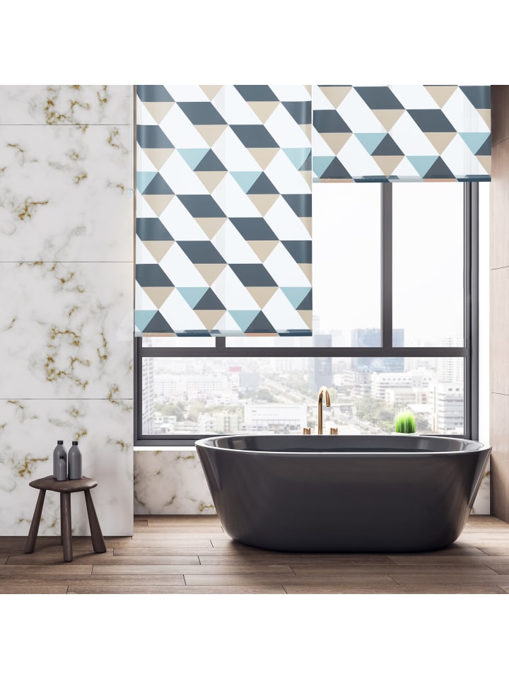 relaxdays Duschrollo Triangle in Bunt - (B)80 x (H)240 cm günstig kaufen onesize