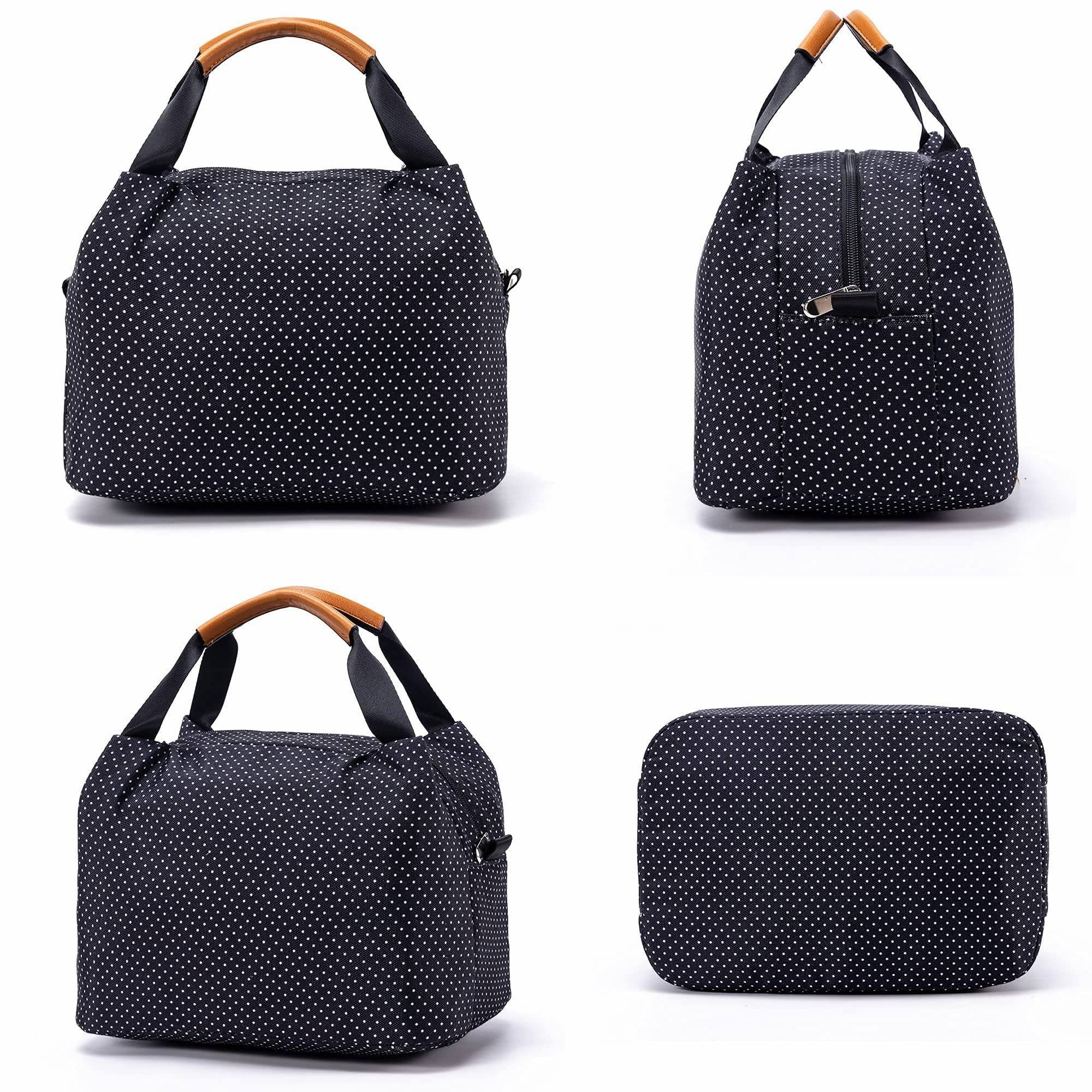 TAN.TOMI Thermobehälter TAN.TOMI Lunchtasche Kühltasche Isoliertasche Lunchbag Thermotasche mit Reißverschluss, Klein und Faltbar aus wasserdichtem Material für Arbeit, Schule, unterwegs und Picknick, Polyester
