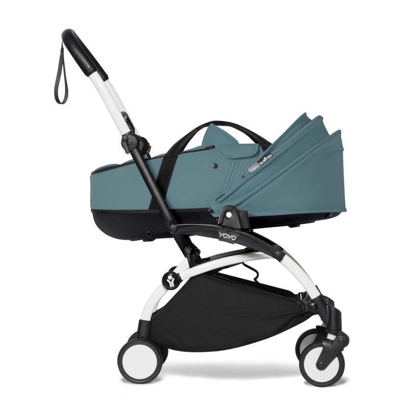 Poussette Yoyo2 4 roues châssis blanc nacelle aqua Babyzen