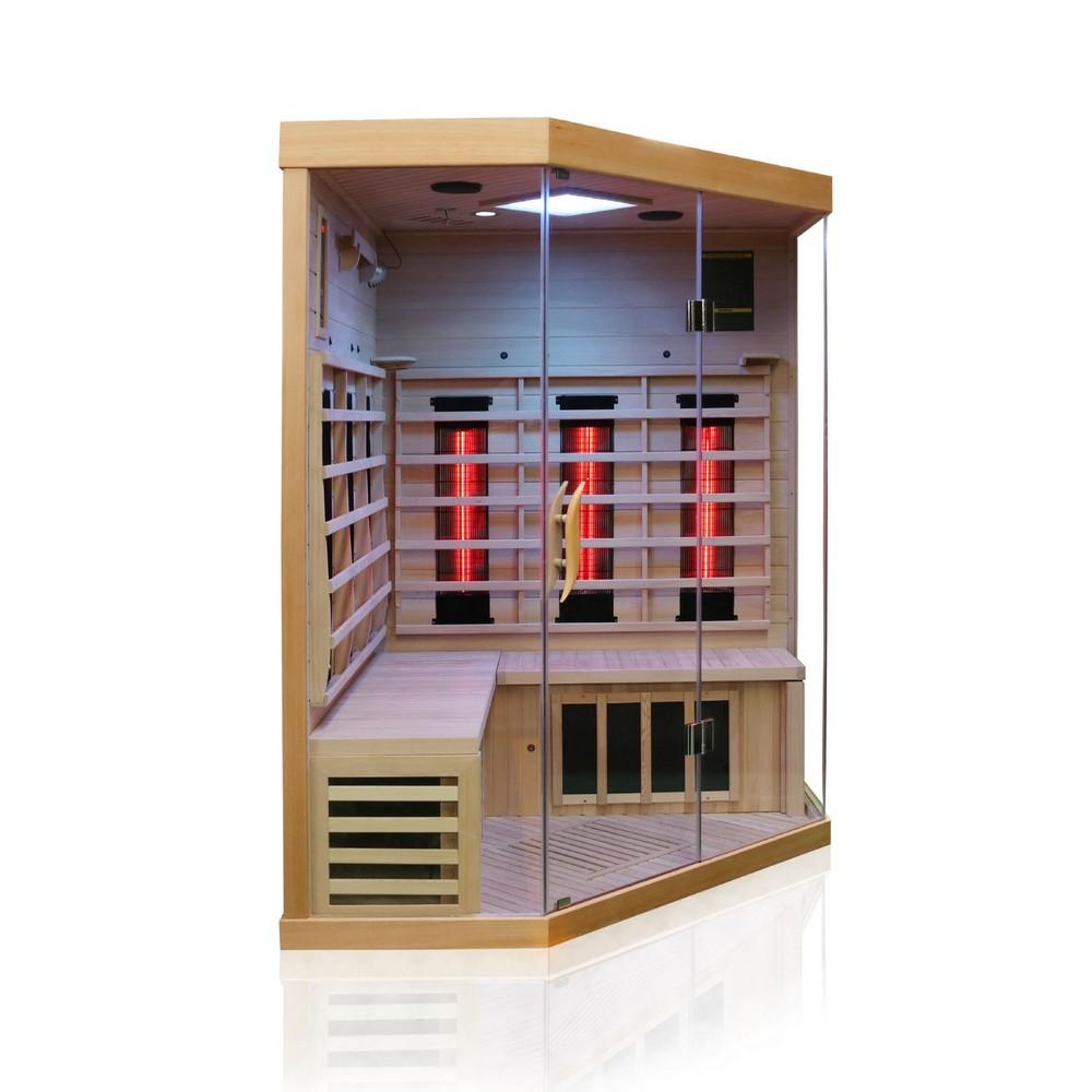 Dewello Infrarotkabine Infrarotsauna BRANDON 140cm x 140cm x 190cm Vollspektrumstrahler