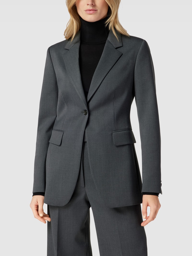 Blazer mit Reverskragen in mittelgrau meliert