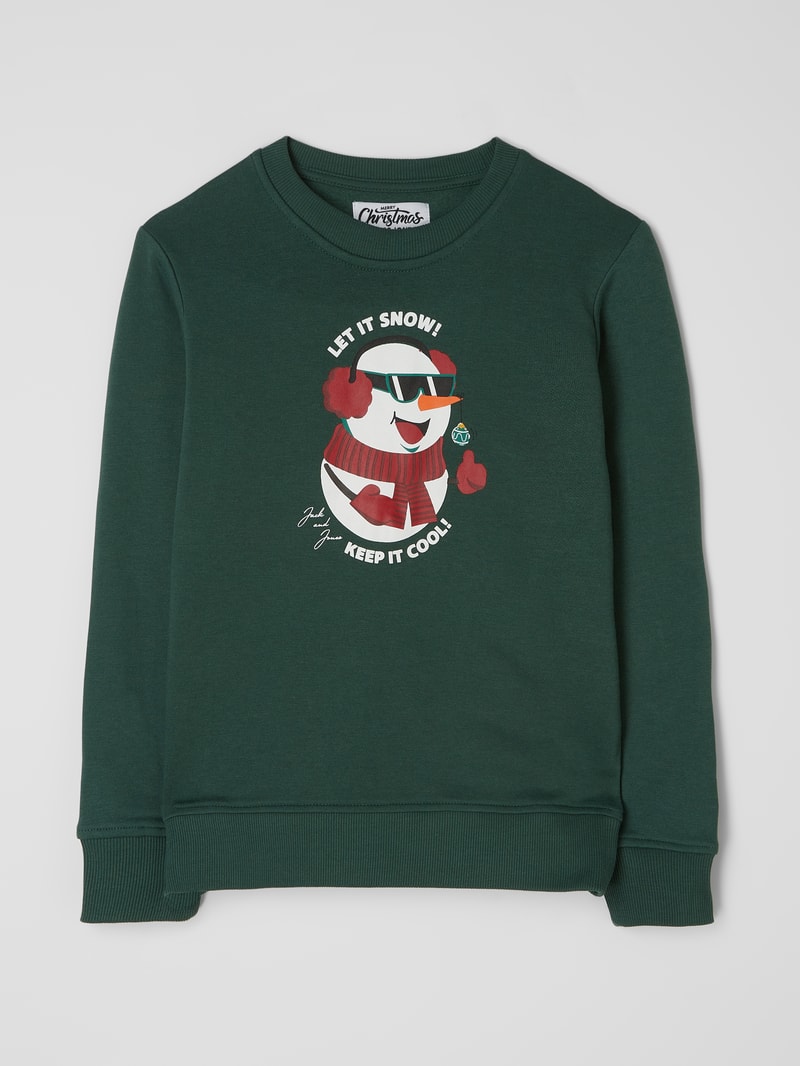 Sweatshirt mit Print Modell 'Jortoon' in grün