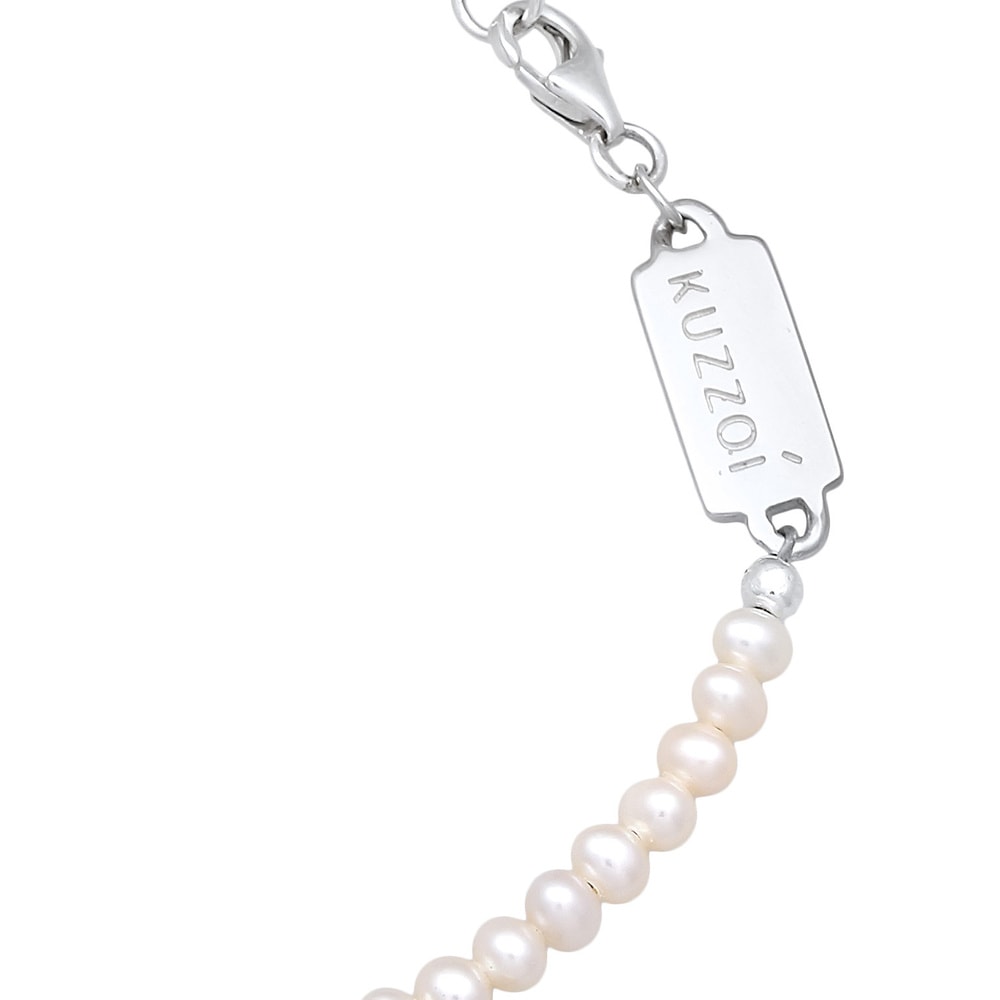 KUZZOI KUZZOI Bracelet Hommes tendance vintage avec perles d'eau douce en argent sterlin Bracelet