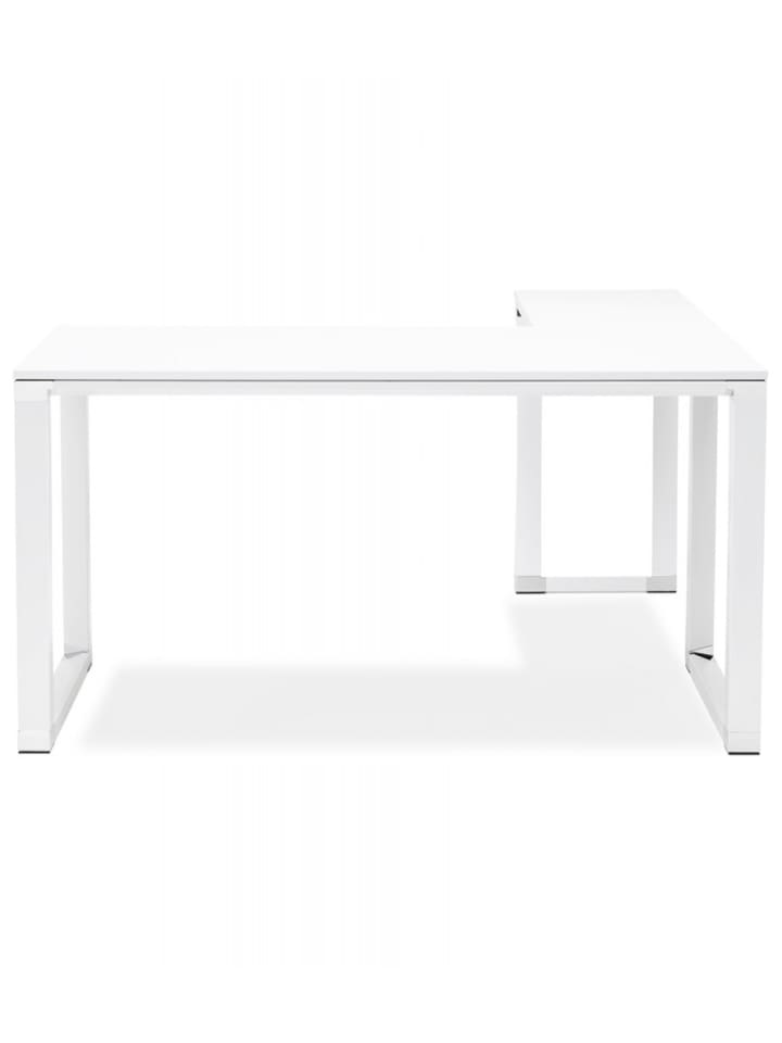 KADIMA DESIGN Eckschreibtisch Holz Metall | Computer Arbeitsplatz weiß in Weiß günstig kaufen
