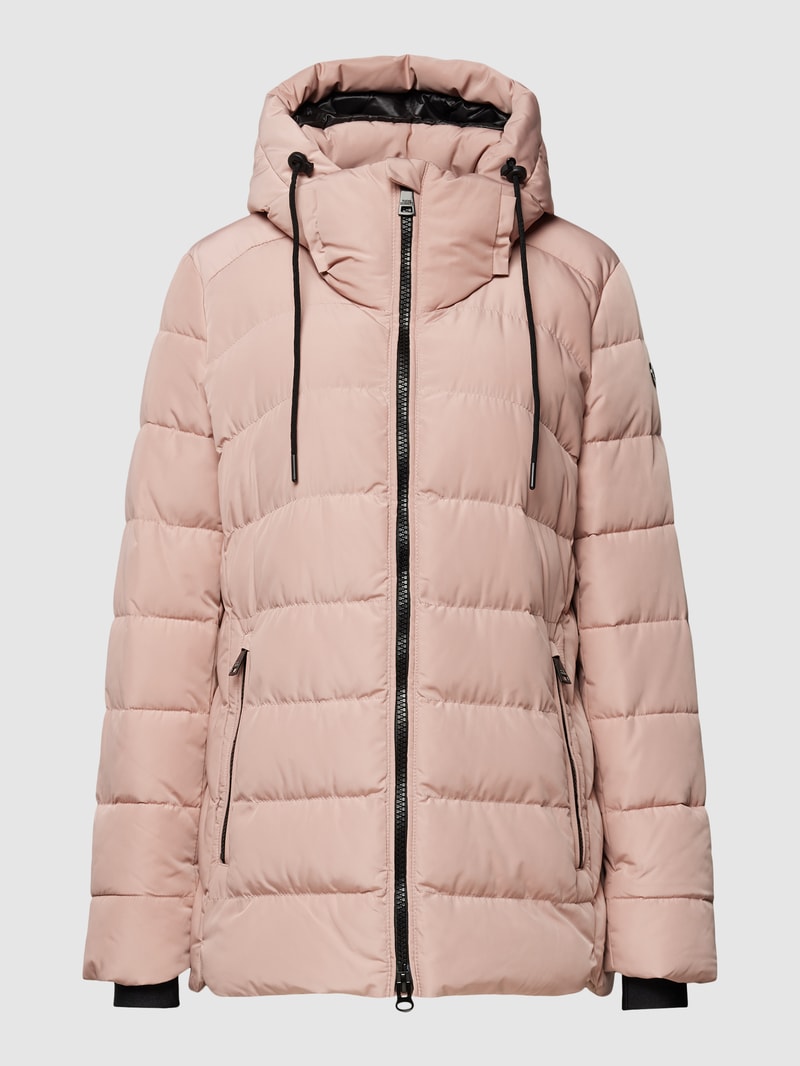 Steppjacke mit Label-Patch in rosa