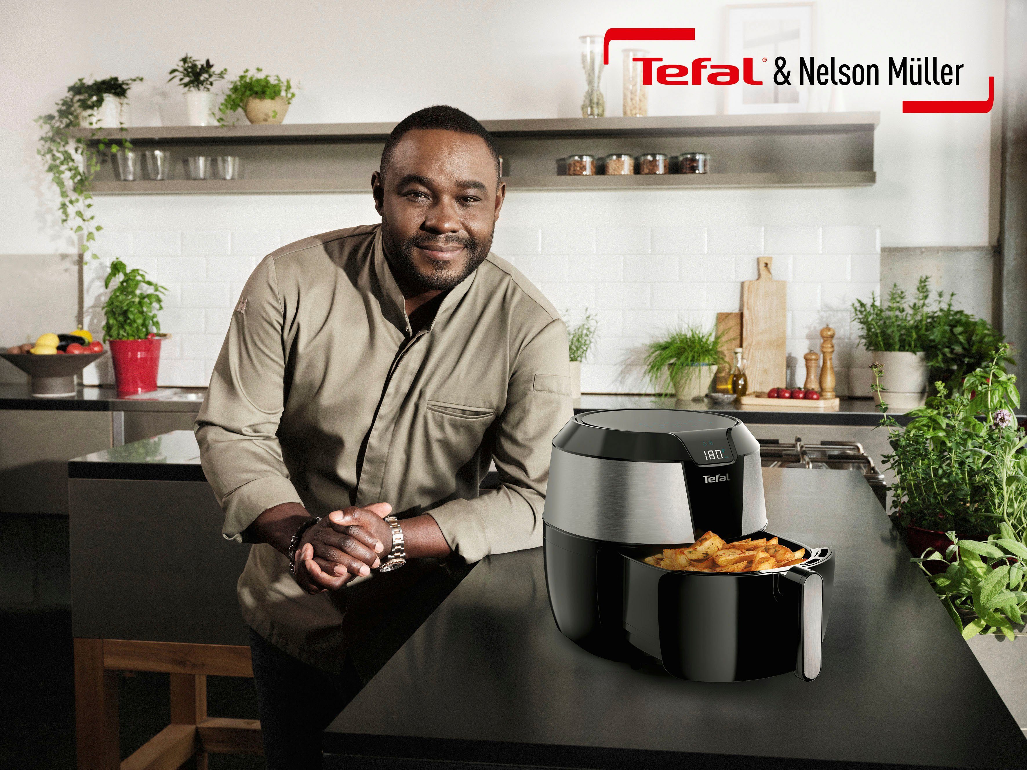 Tefal Heißluftfritteuse EY701D.HERO Easy Fry XXL mit Zubehör-Set, 1850 W, Fassungsvermögen 1,6 kg, Timer, 8 automatische Menüs