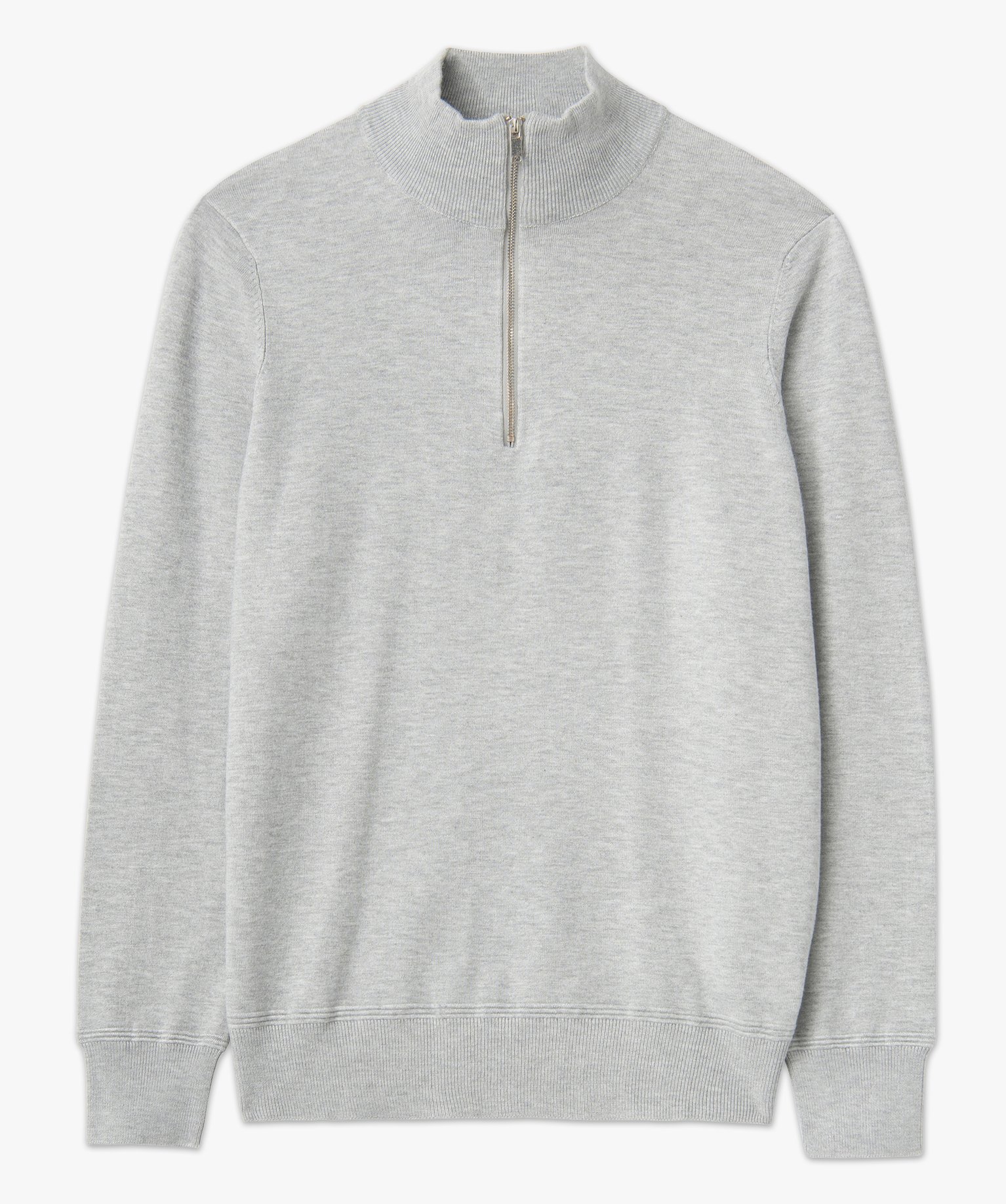 Pull homme en maille fine avec col camionneur gris clair | GEMO