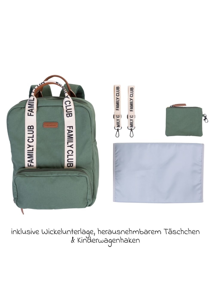 Childhome Wickelrucksack Family Club - Signature - in gruen günstig kaufen onesize