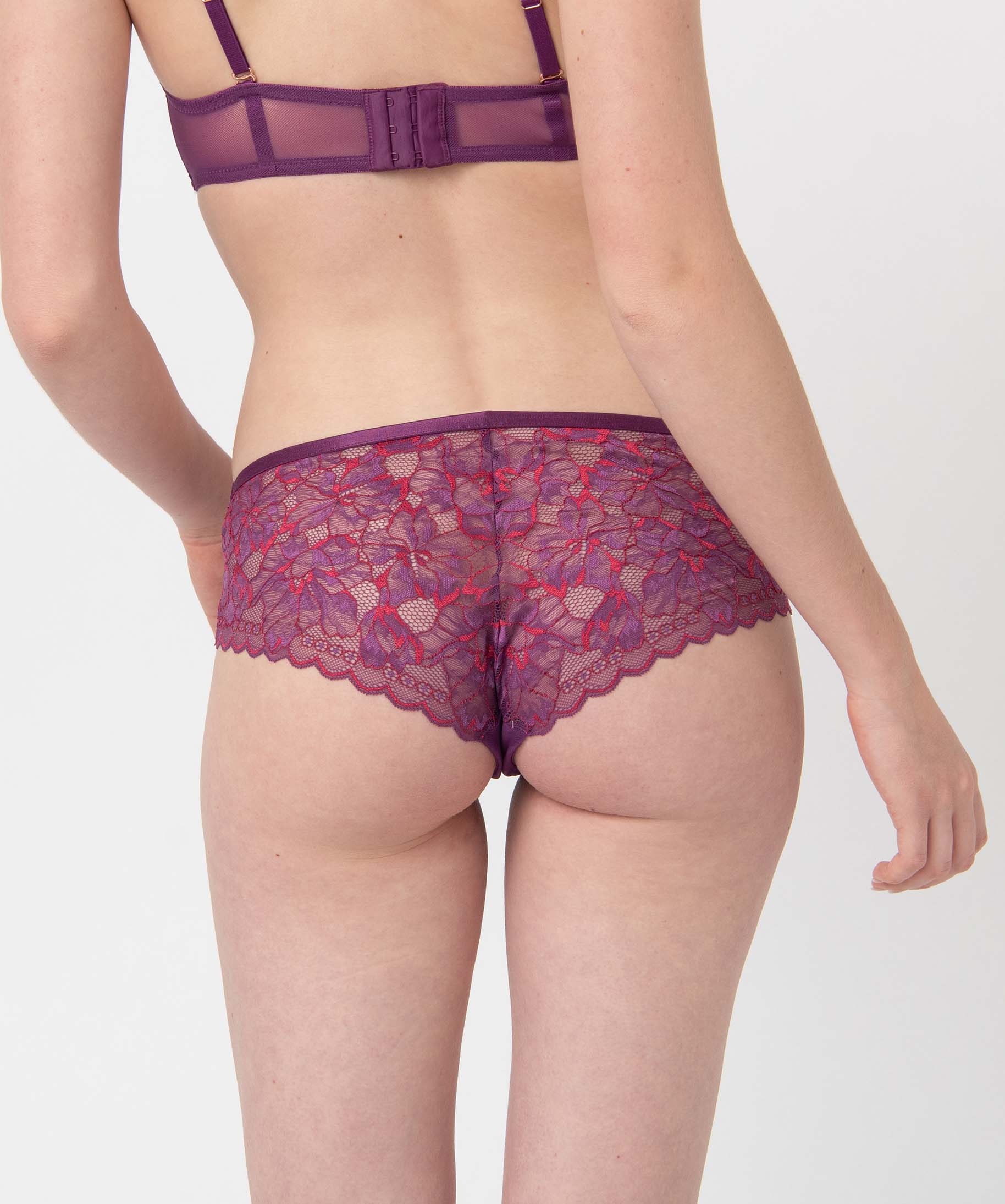 Shorty femme en dentelle et tulle imprime | GEMO