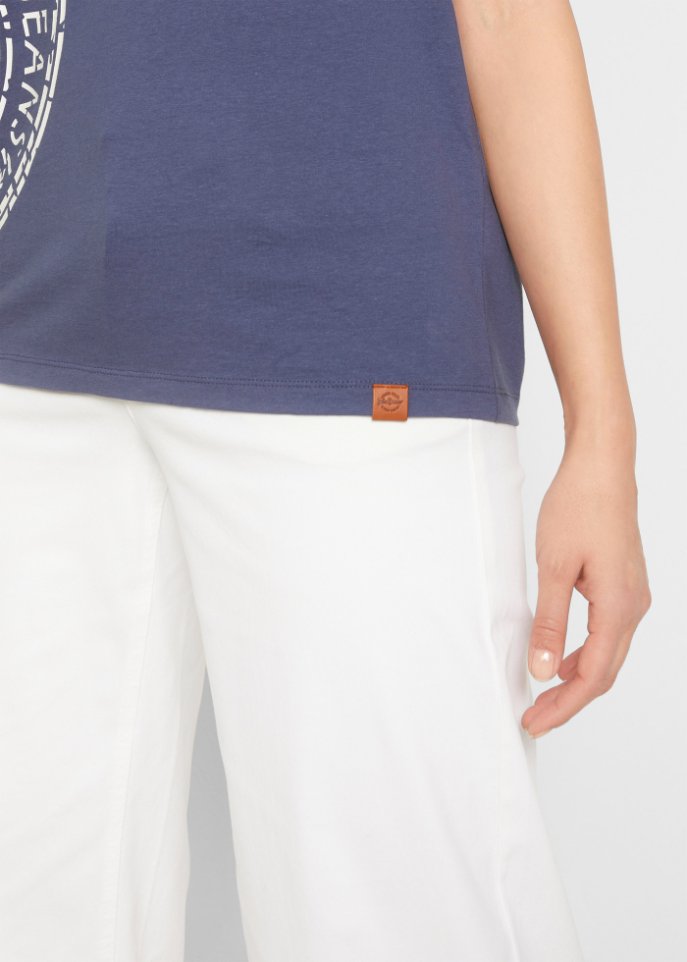 T-Shirt mit V-Kragen, bedruckt