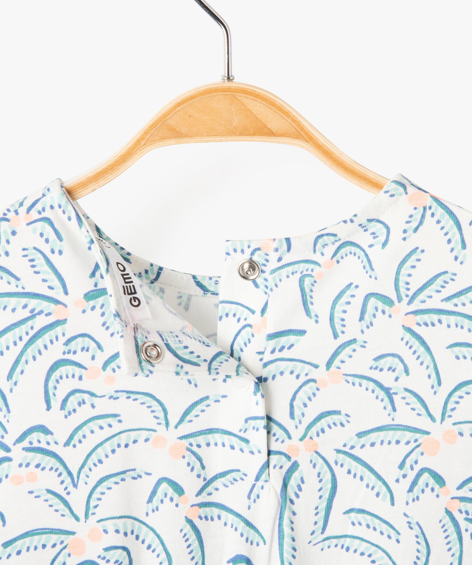 Robe bébé fille effet 2 en 1 avec motifs palmiers ecru | GEMO