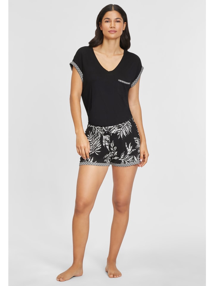 LASCANA Shorty in schwarz-gemustert günstig kaufen