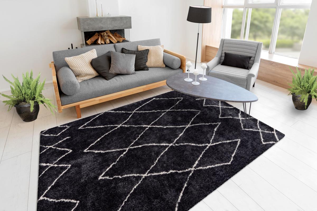 megusta Retro Teppich Anthrazit 80cm x 150cm