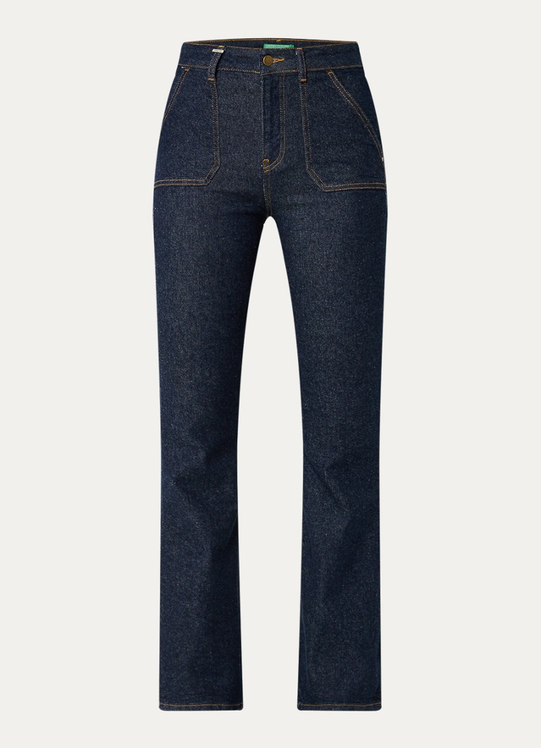 Jeans Benetton a vita alta e gamba svasata, lavaggio scuro