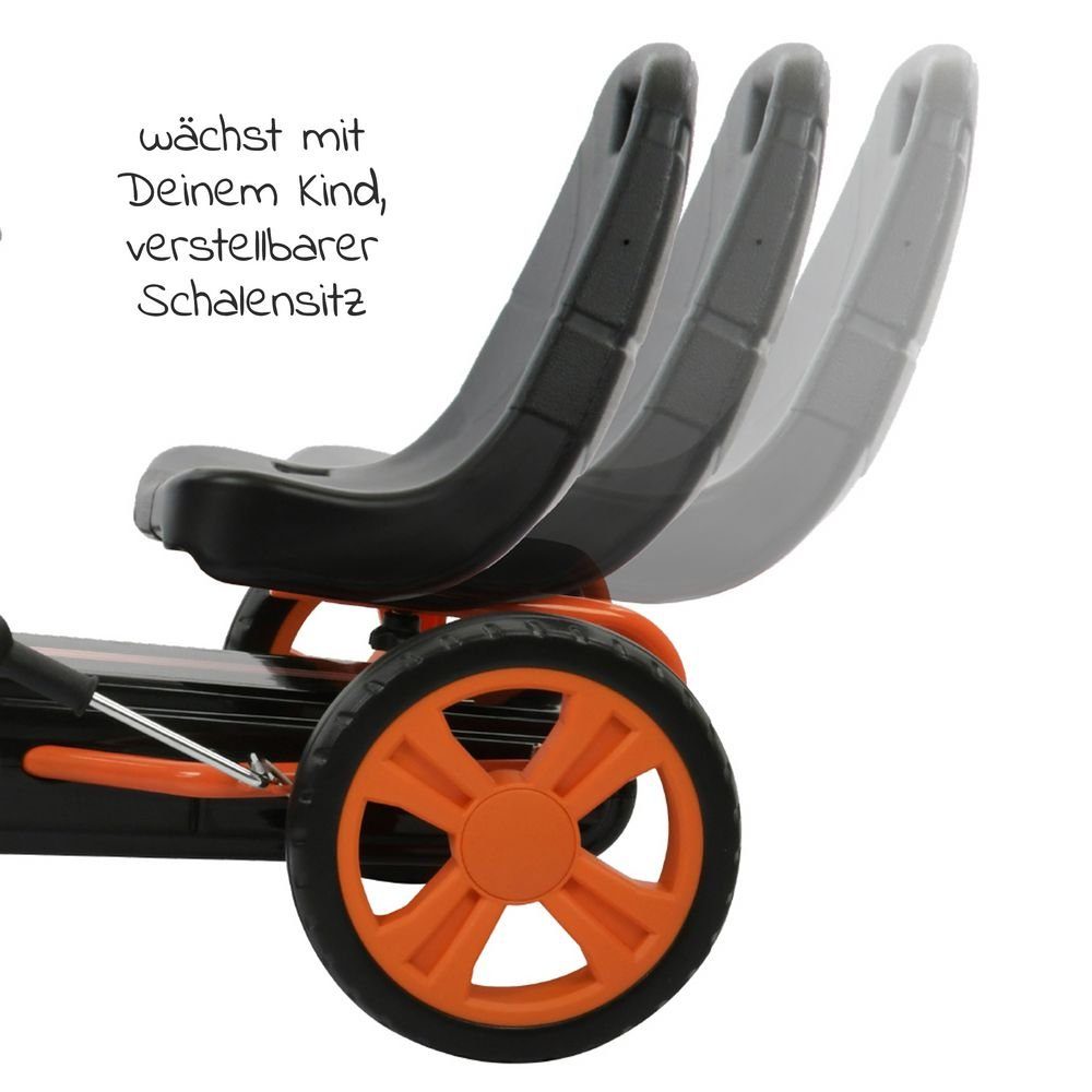 Hauck Tretfahrzeug Speedster - Orange, Pedal Gokart & Tretauto mit verstellbarem Schalensitz (4-8 Jahre)