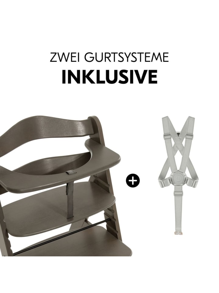 Hauck Hochstuhl Alpha Plus Select Charcoal - im Sparset in grau,rosa günstig kaufen onesize