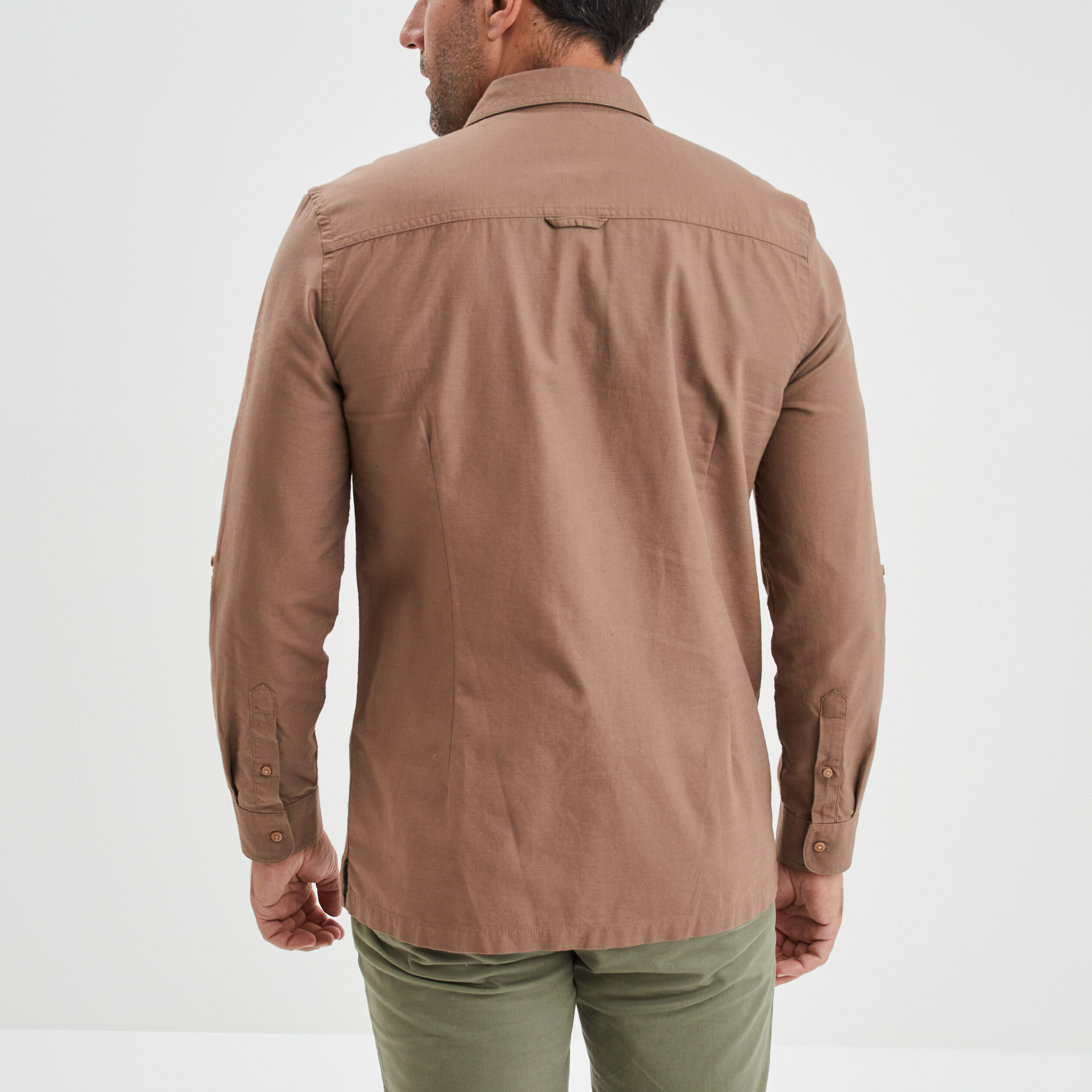 Chemise manches longues Trappeur marron homme | La Halle
