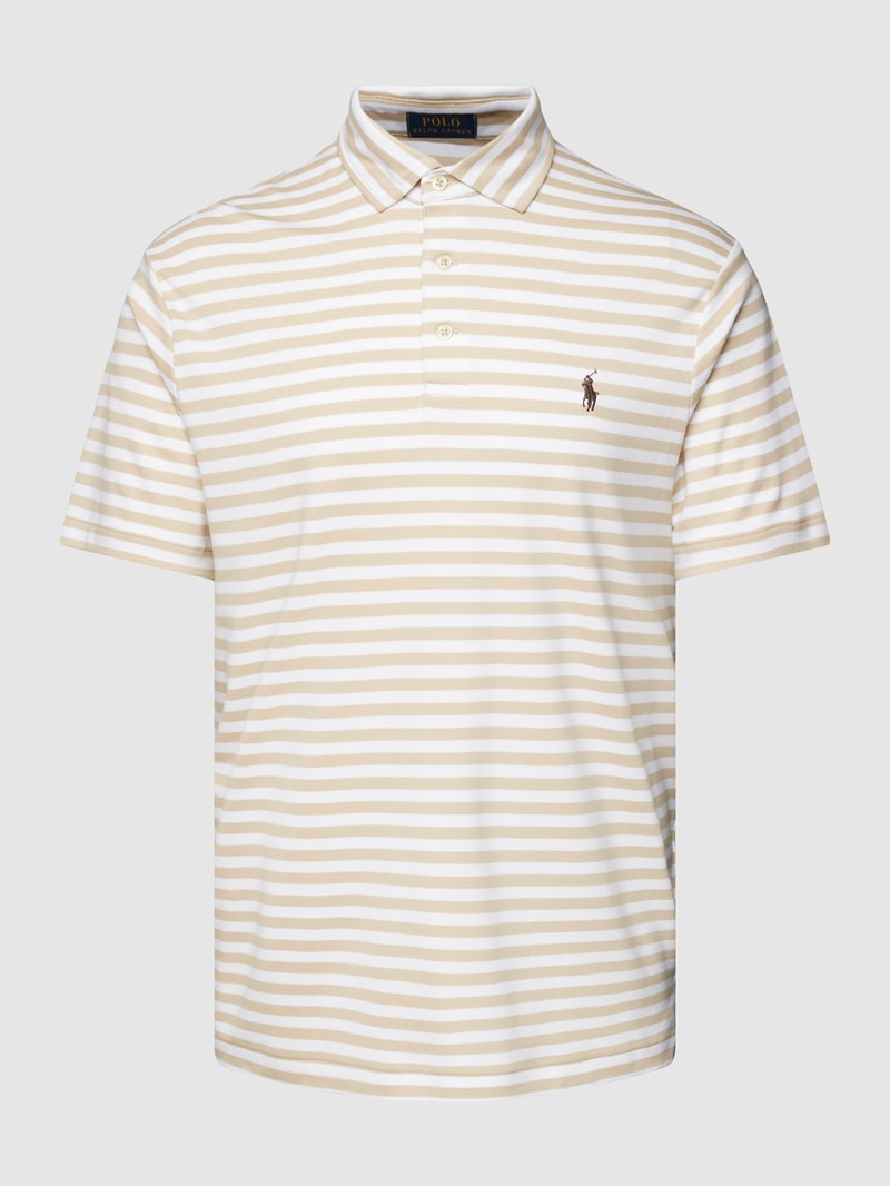 Poloshirt mit Logo-Stitching in beige