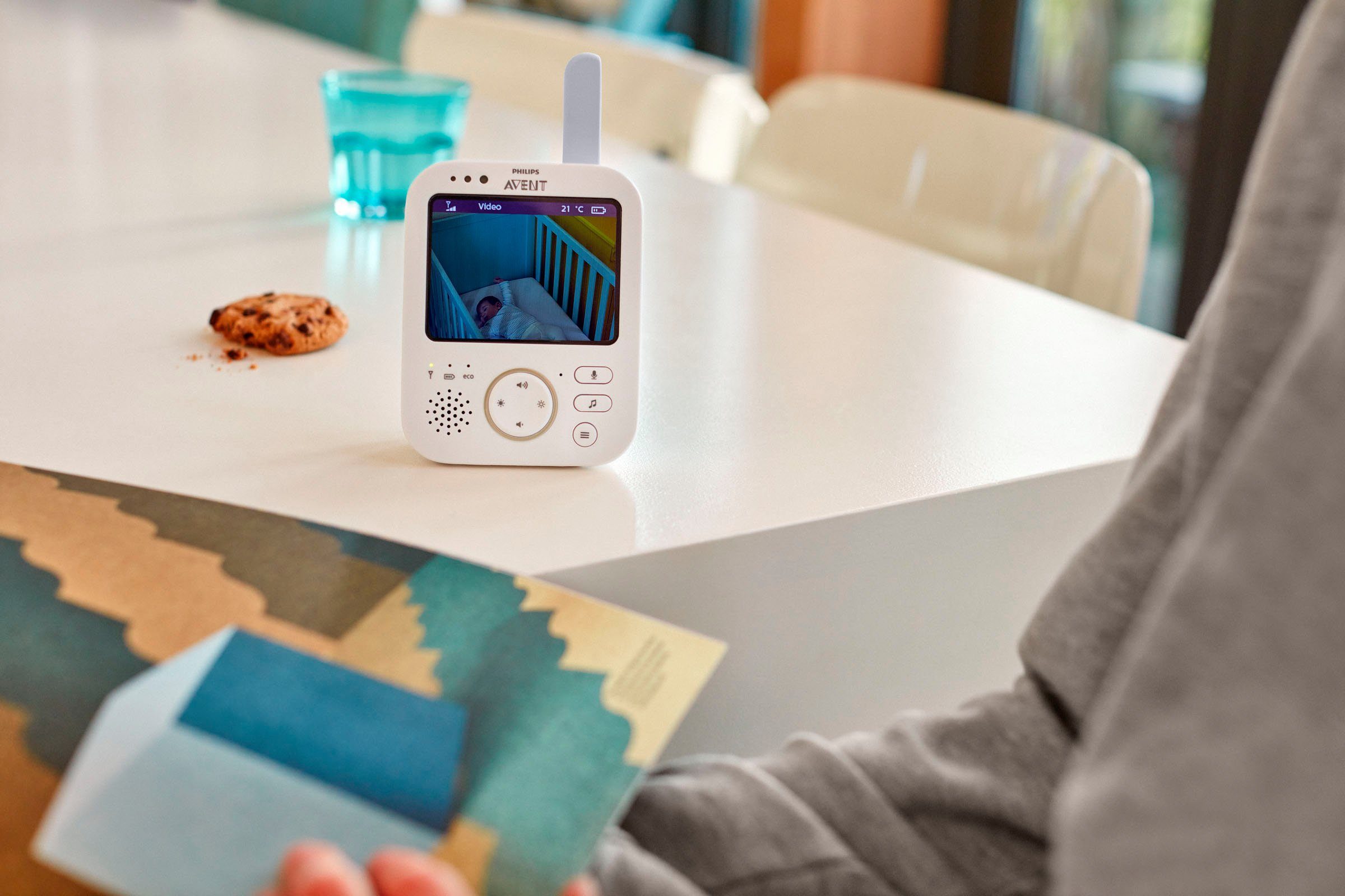 Philips AVENT Video-Babyphone SCD843/26, sichere Verbindung, 3,5 Zoll Farbdisplay, Eco-Mode